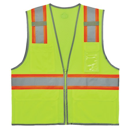 GLOWEAR BY ERGODYNE 3XL Lime Two-Tone Mesh Vest Type R Class 2 - Single Size 8246Z-S